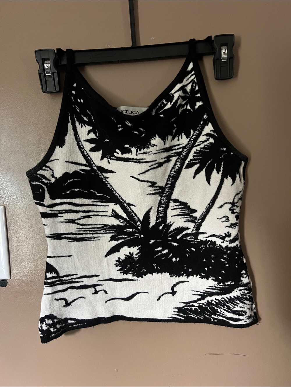 Angelica Black & White Tropical Halter Tank